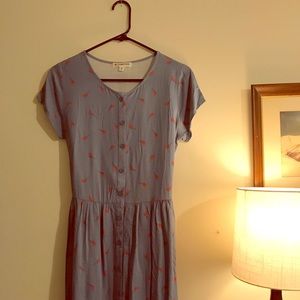 Blue and red lightening bolt graphic dress